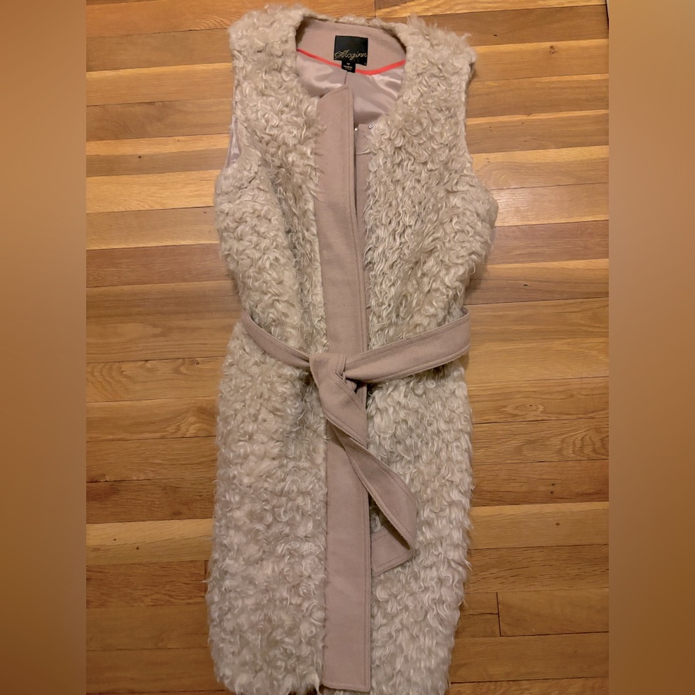 NWOT McGinn Shearling Wool Longline Vest